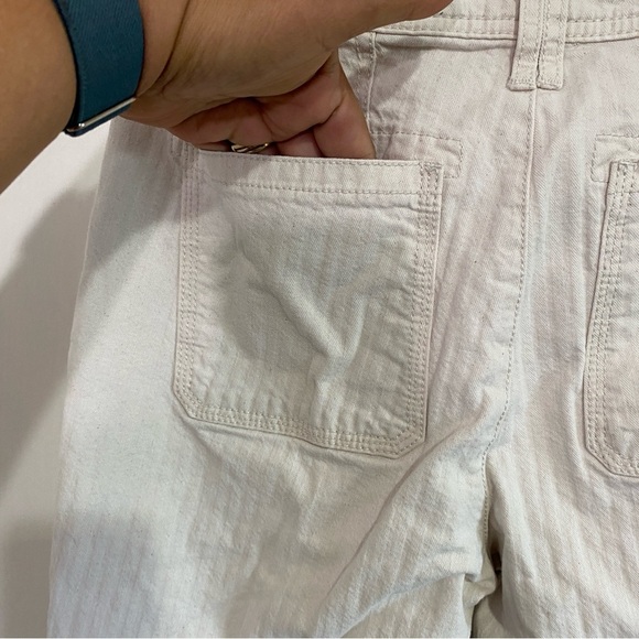 Anthropologie Straight Leg Jeans in Cream Size 26 Cotton Pockets Belt Loops Pant - Picture 7 of 16